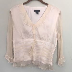 Cream long sleeve blouse